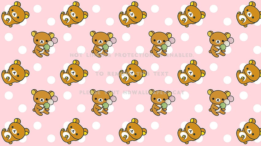 padrão rilakkuma teddy kawaii fofo rosa, gato Rilakkuma papel de parede HD