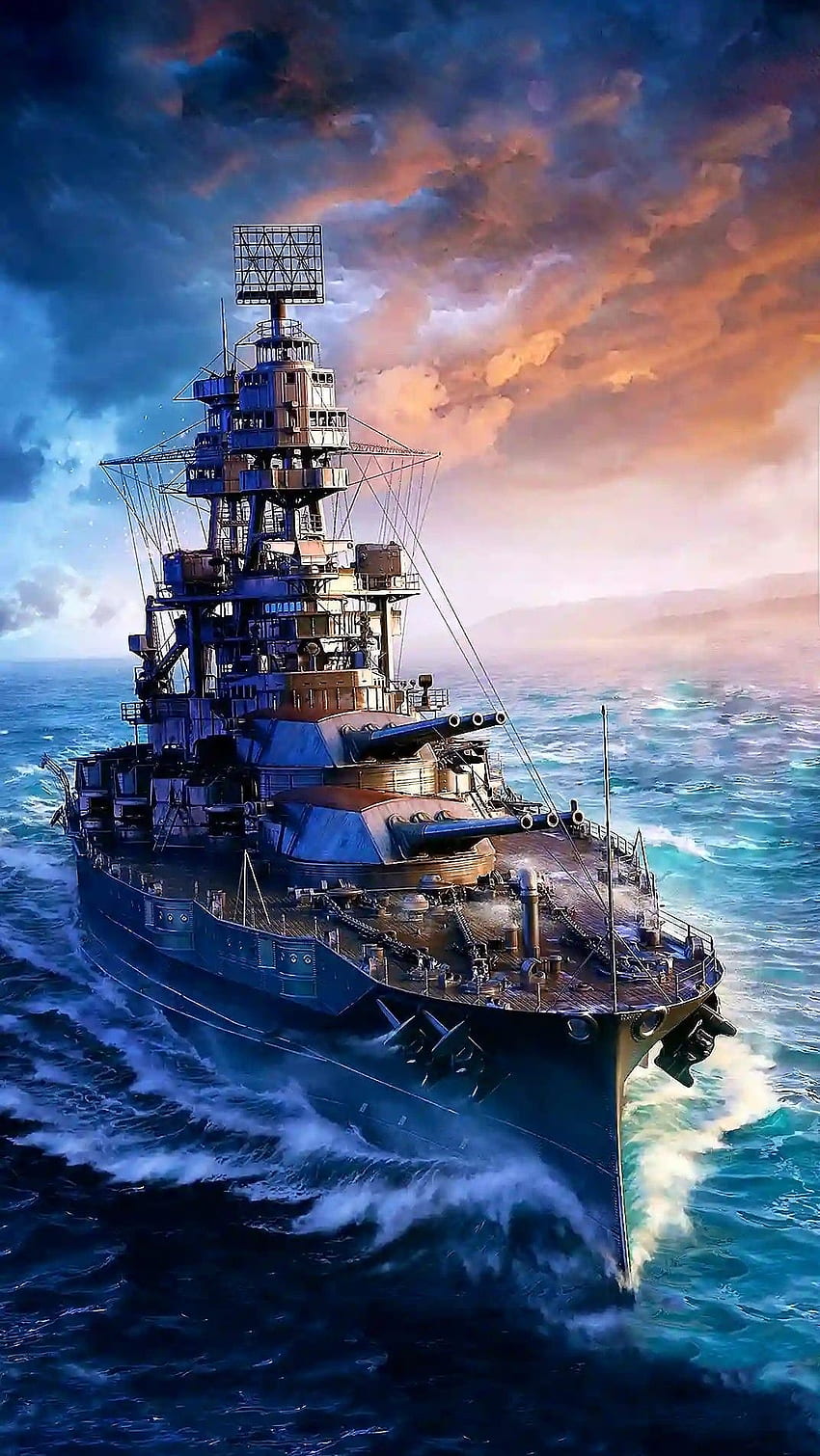 Świat kultu. World of warships , amerykańskie okręty wojenne, amerykańskie pancerniki Tapeta na telefon HD