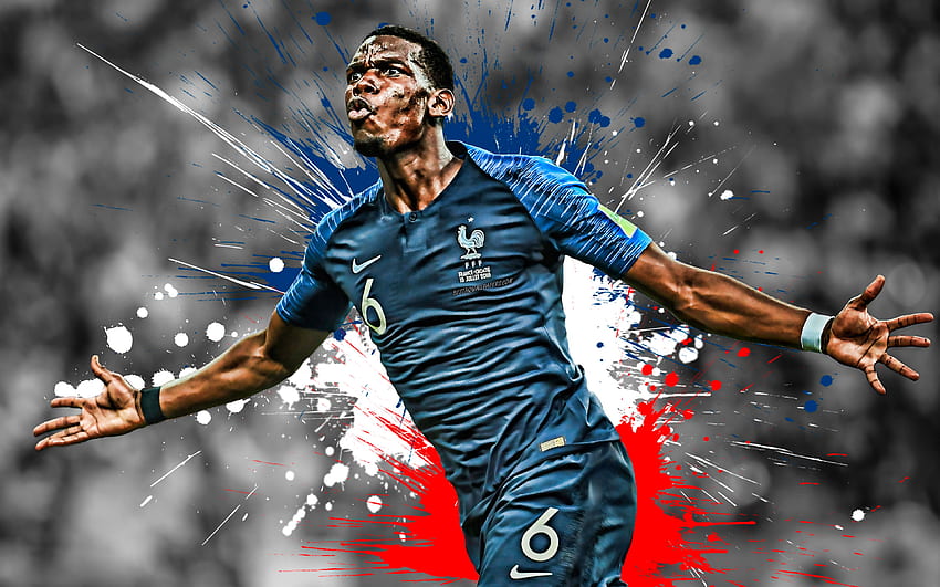 Paul Pogba, France national football team, goal, joy, French football player, portrait, France, famous football players, Pogba, French flag for with resolution . High Quality, Famous Soccer Players HD wallpaper