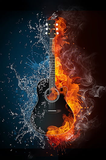 BHUABHATIJA Printed Hard Case Mobile Cover For OPPO A17, CPH2477, OPPO  A17K, Fire Guitar, Flame Guitar wallpaper, Guitar Wallpaper