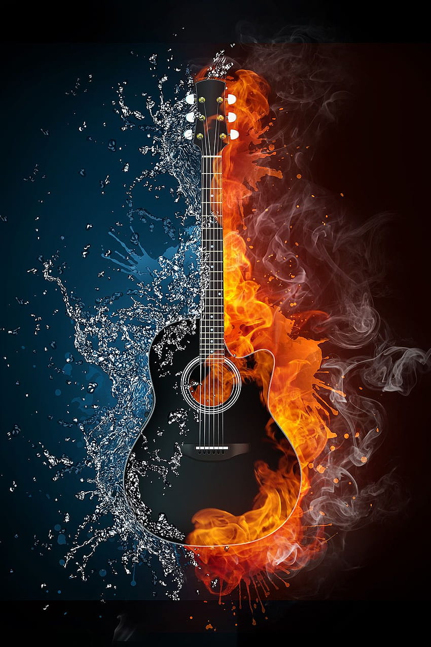 Guitar On Fire, Burning Guitar HD phone wallpaper | Pxfuel