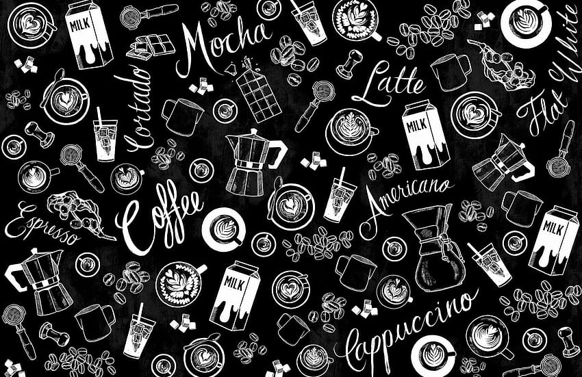 Black & White Coffee Pattern . · In stock, Barista HD wallpaper