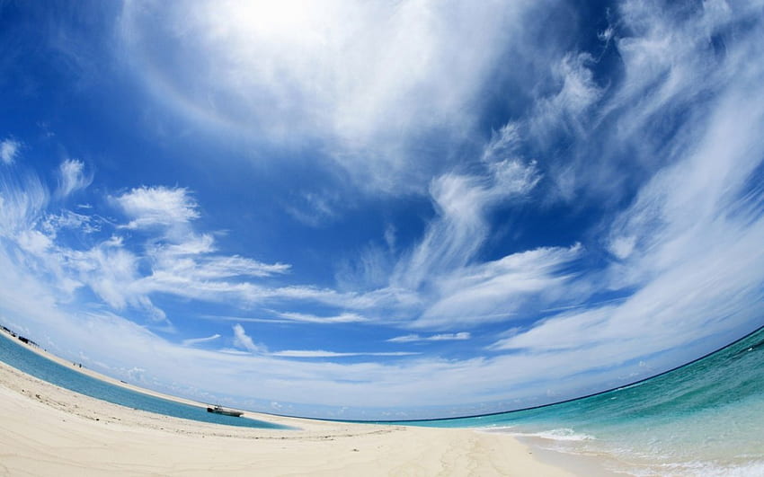 Okinawa sky beach, Japan, Japan, beaches, Okinawa, sky, nature HD wallpaper