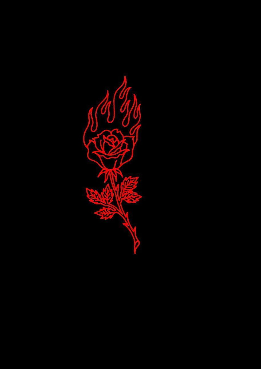 Red Grunge Aesthetic, Aesthetic Black and Red Rose HD phone wallpaper