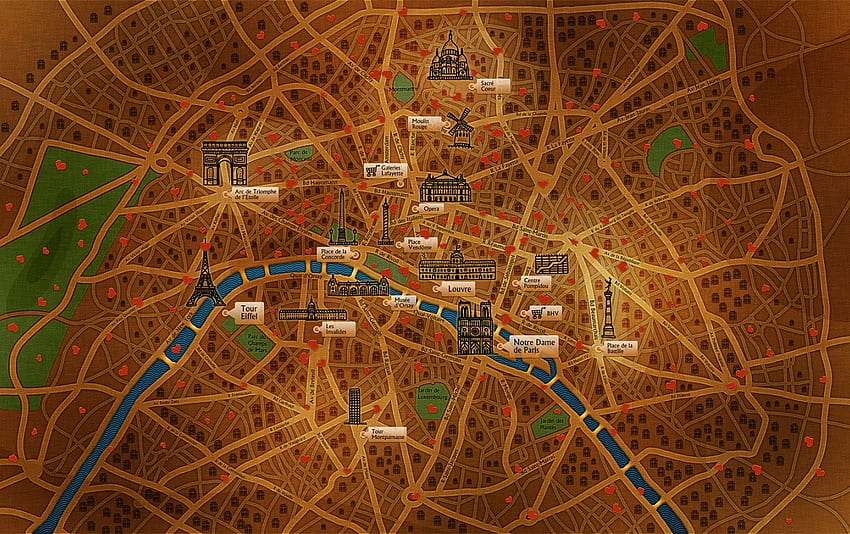 Paris Haritası . Paris Harita stoğu, Yol Haritası HD duvar kağıdı