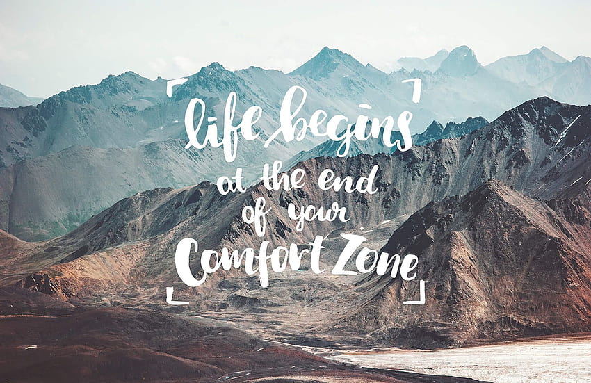 Das inspirierende Zitat von Life Begins, Comfort Zone HD-Hintergrundbild