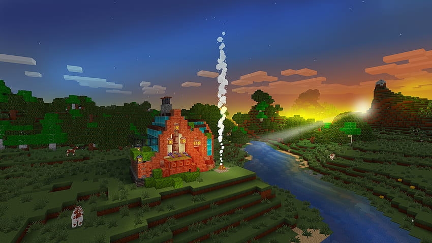 Minecraft 자습서 숲에서 집을 짓는 방법! REALMCRAFT에서 HD 월페이퍼