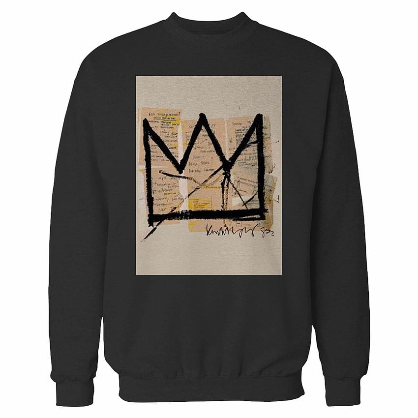 Basquiat Crown Jean Michel Basquiat Logo Crewneck Sweatshirt HD phone wallpaper