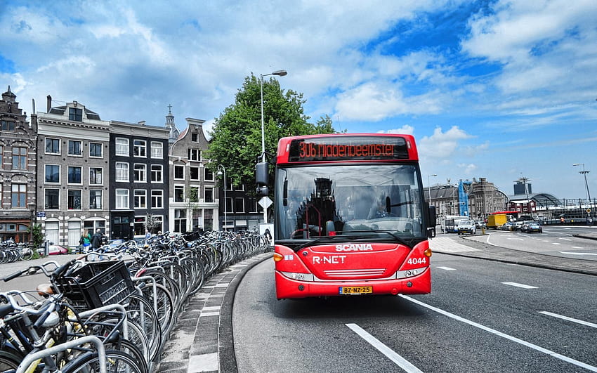 都市, 都市, バス, アムステルダム 高画質の壁紙