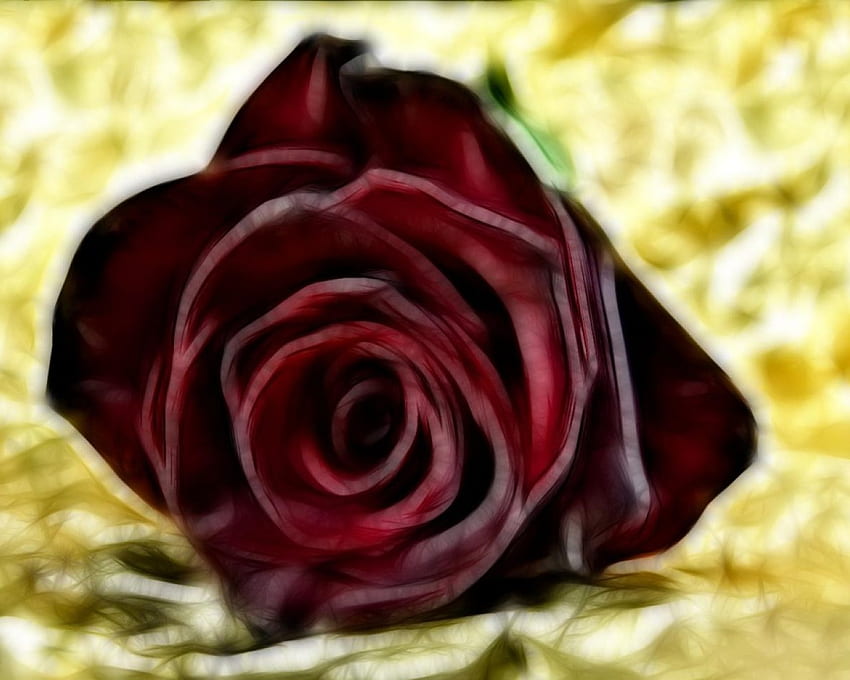 Mawar Merah Tunggal, mawar, pasir, 3d, bunga, cinta, merah Wallpaper HD