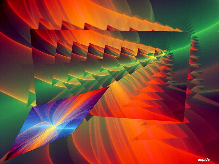 fractals, digital, spirit, mood, abstract, green, fractal HD wallpaper