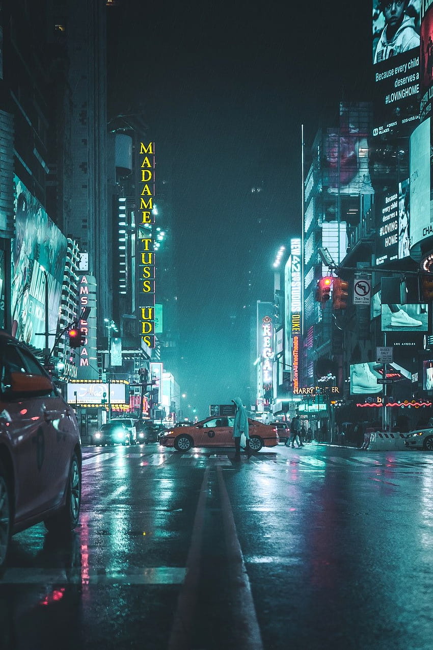 Strada di notte, strada di città di notte Sfondo del telefono HD