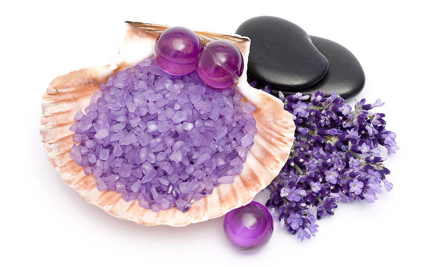 Lavender, Stones, Shells, , , Bath, Massage, Therapy HD wallpaper