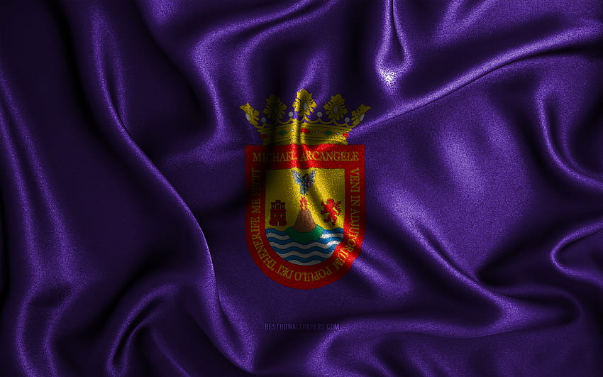 La Laguna flag, , silk wavy flags, spanish cities, Day of La Laguna, Flag of La Laguna, fabric flags, 3D art, La Laguna, cities of Spain, La Laguna 3D flag HD wallpaper