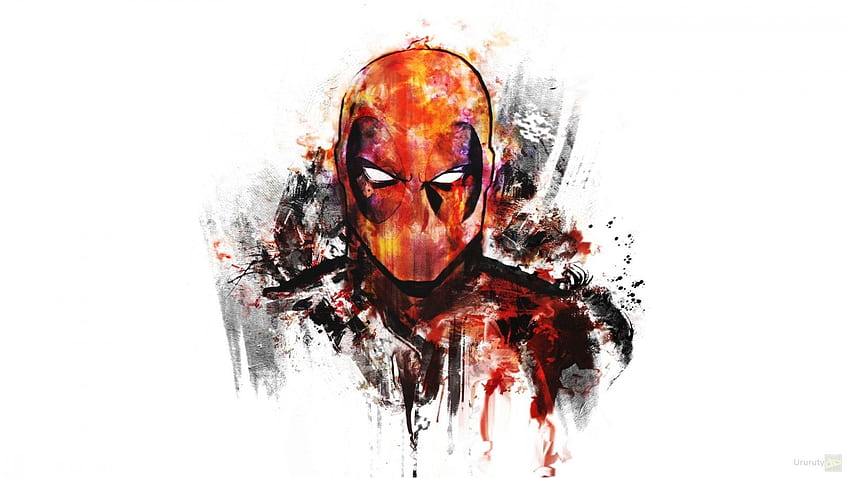 ilustrasi, seni digital, karya seni, putih, Deadpool Head Wallpaper HD