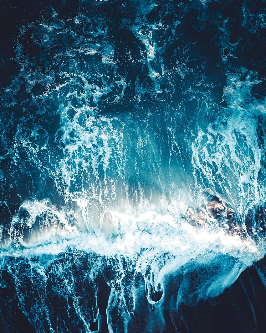 自然, 水, 海, 波, 上からの眺め HD電話の壁紙
