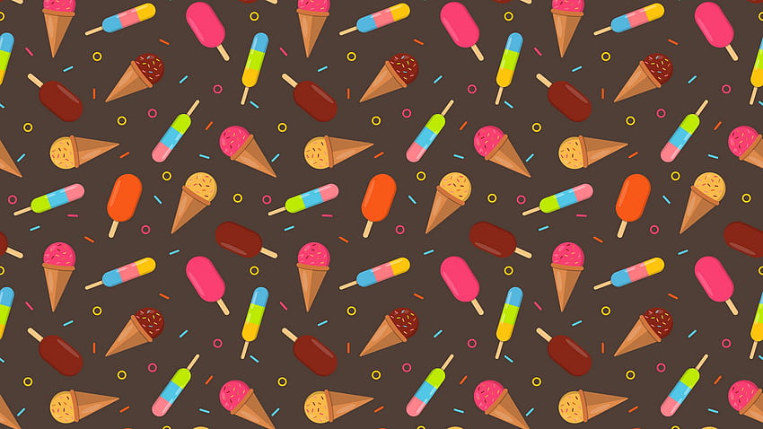 ice cream, multicolored, patterns, texture 16:9 background HD wallpaper