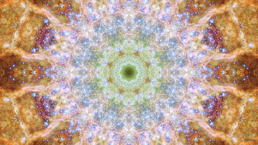 Abstract Artistic Digital Art Galaxy Mandala Manipulation Pattern Space Yellow Orange Color - Resolution: HD wallpaper