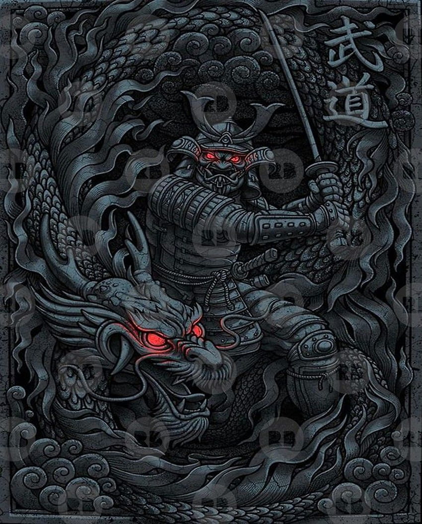 刺青, Samurai Dragon HD phone wallpaper