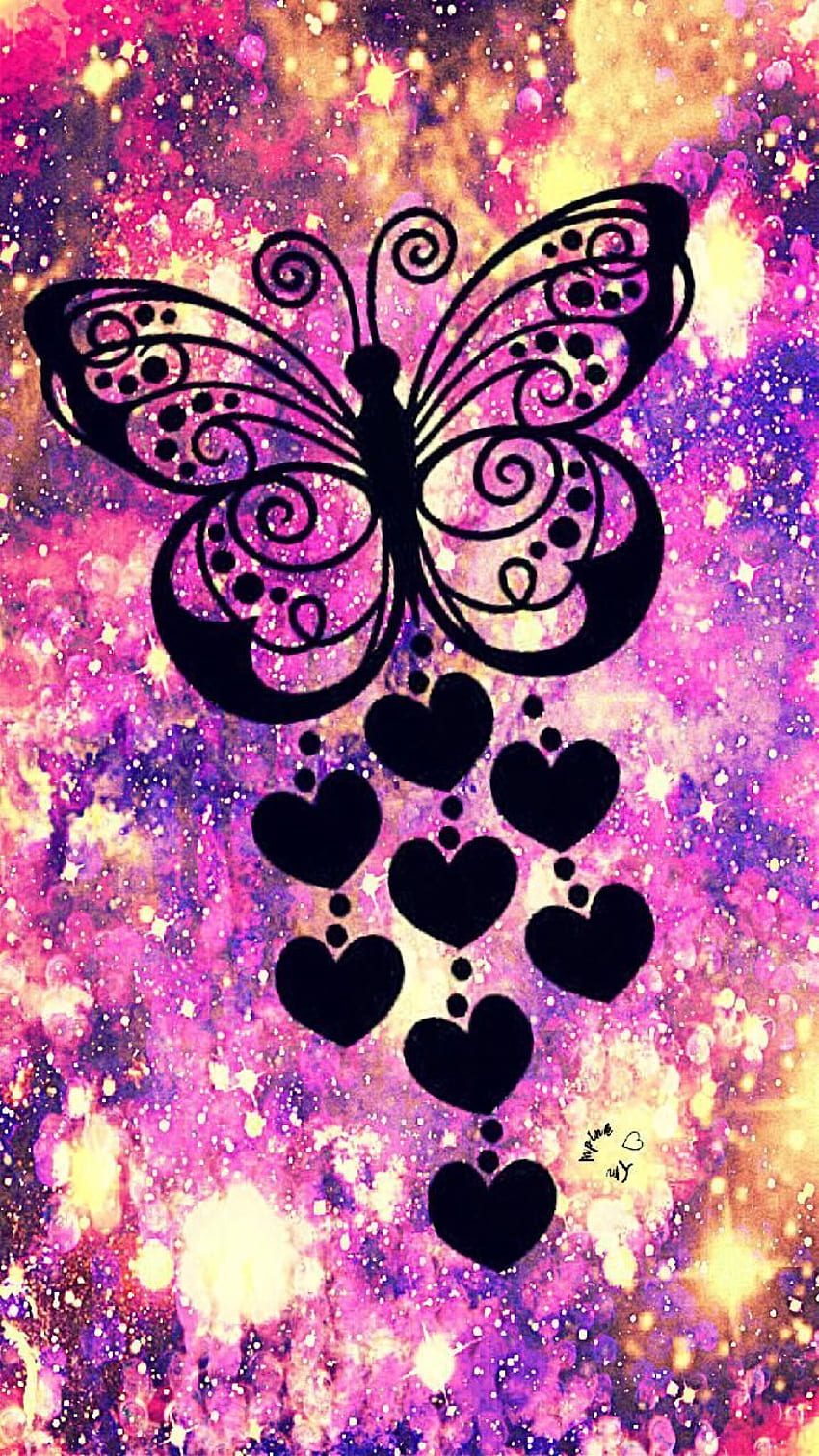 Butterfly Hearts Galaxy HD phone wallpaper | Pxfuel