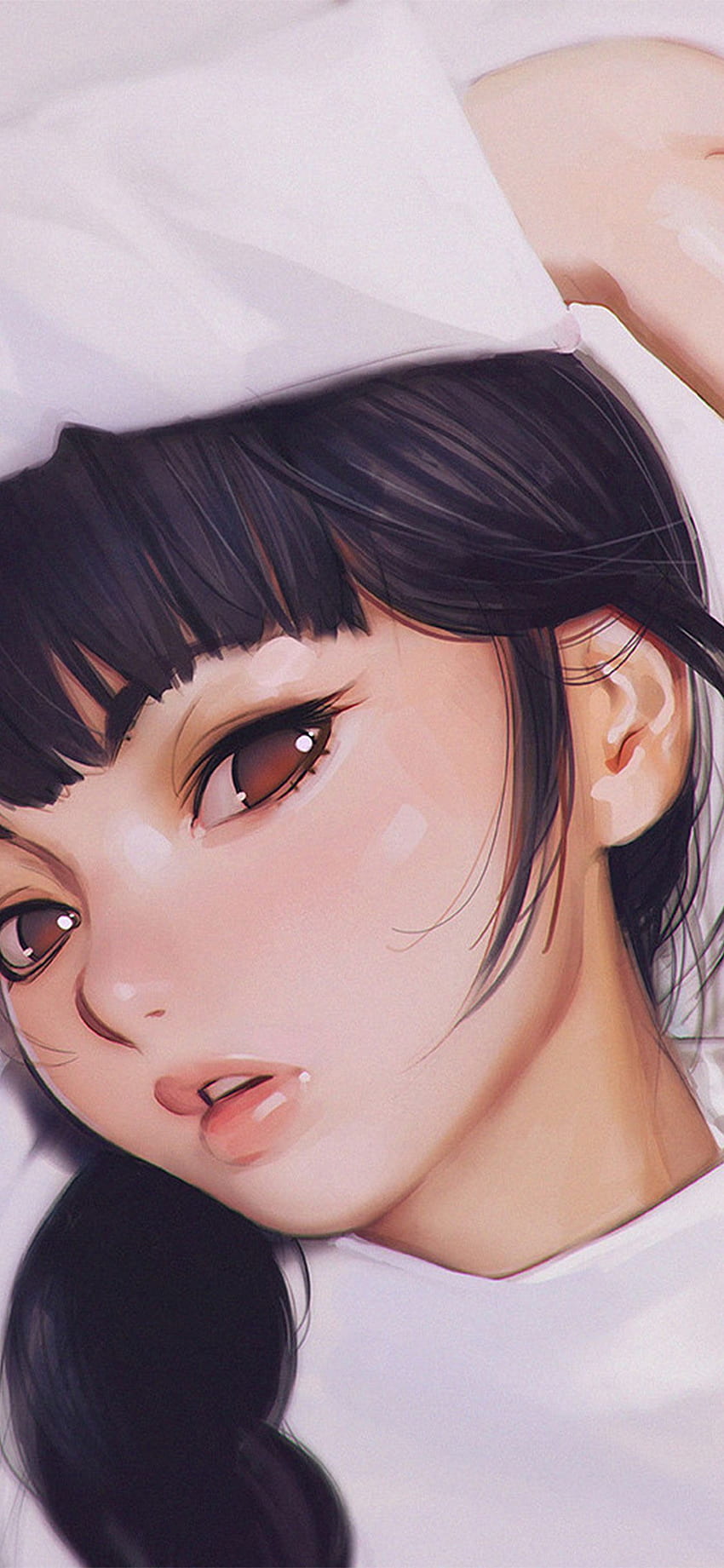 IPhone X . ilya kuvshinov anime girl shy cute illustration art HD phone  wallpaper | Pxfuel