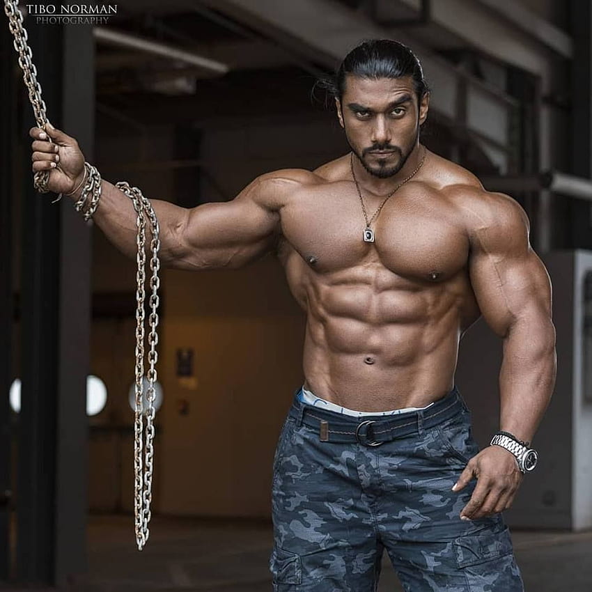Sangram Chougule (P. B.). Indischer Bodybuilder, Bodybuilding HD-Handy-Hintergrundbild