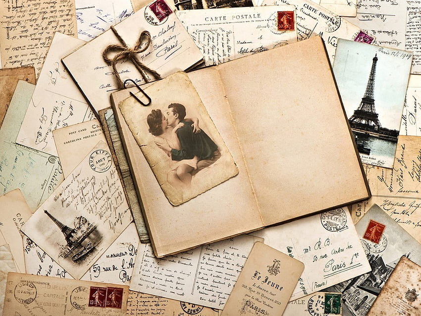Vintage Postcards Background For PowerPoint - Border and Frame PPT Templates, Old Postcard HD wallpaper