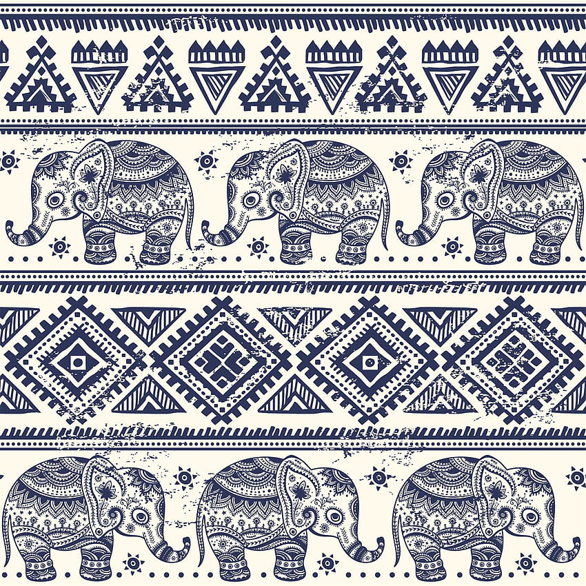 Etniczny wzór słonia do wystroju, uroczy plemienny Tapeta na telefon HD
