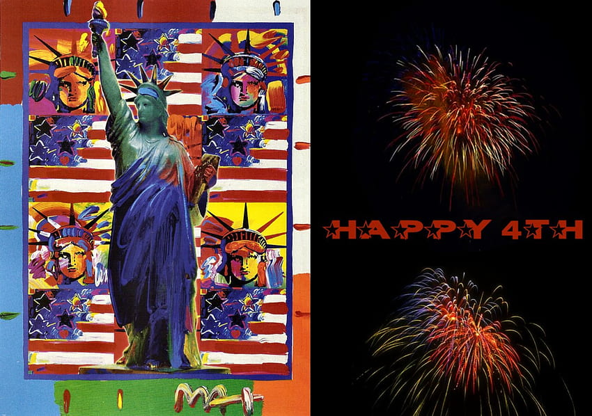Happy 4th 5, Kunst, 4. Juli, Illustration, Kunstwerk, Anlass, Breit, Urlaub, Patriotismus, Malerei HD-Hintergrundbild