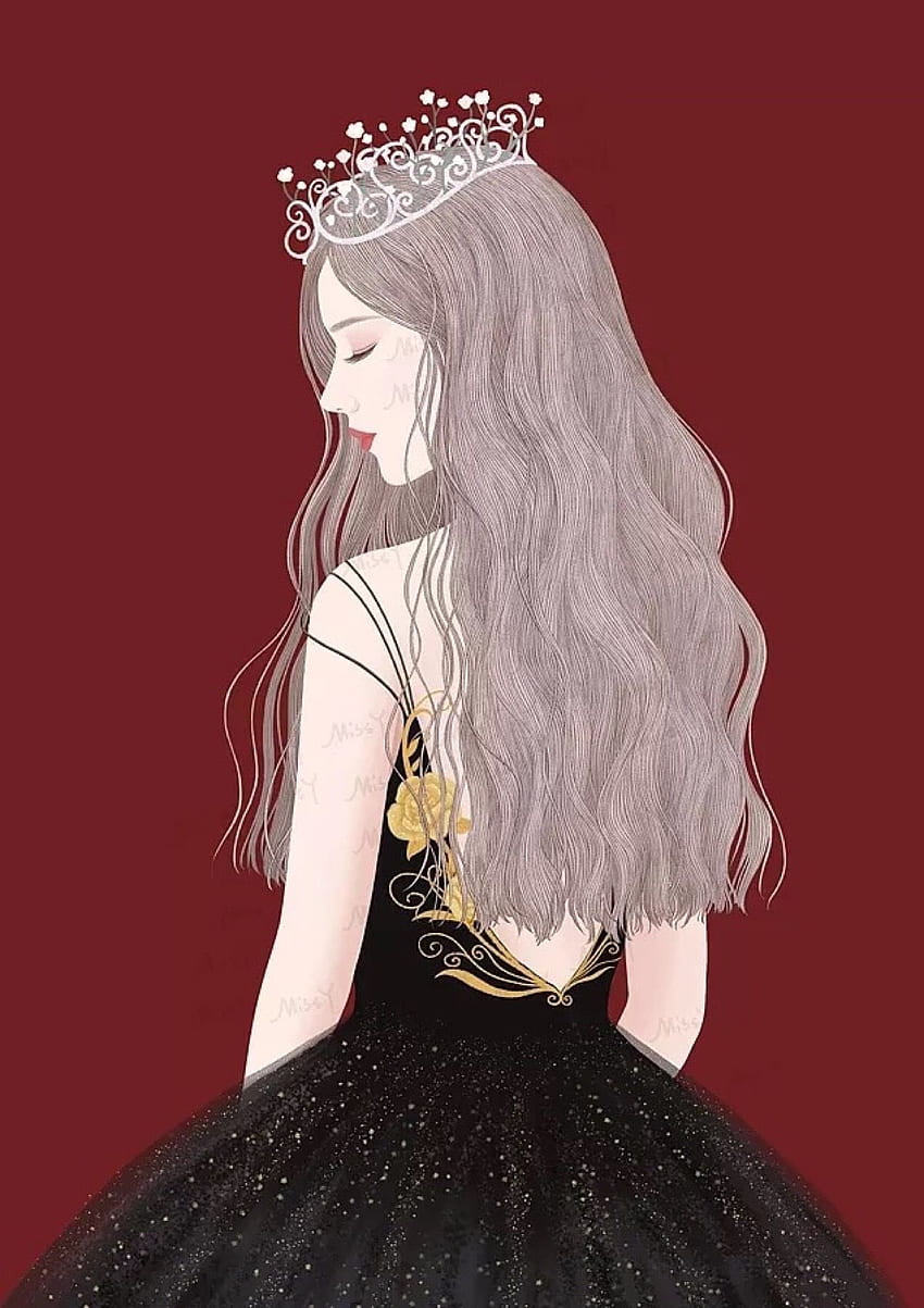 Little Queen red pretty dress queen bonito magic sweet throne anime  HD wallpaper  Peakpx