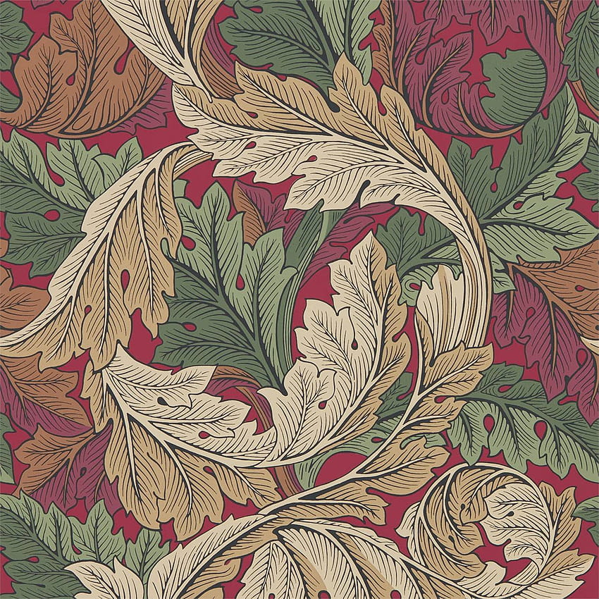 Morris And Co Acanthus Madder Thyme 216439 HD phone wallpaper
