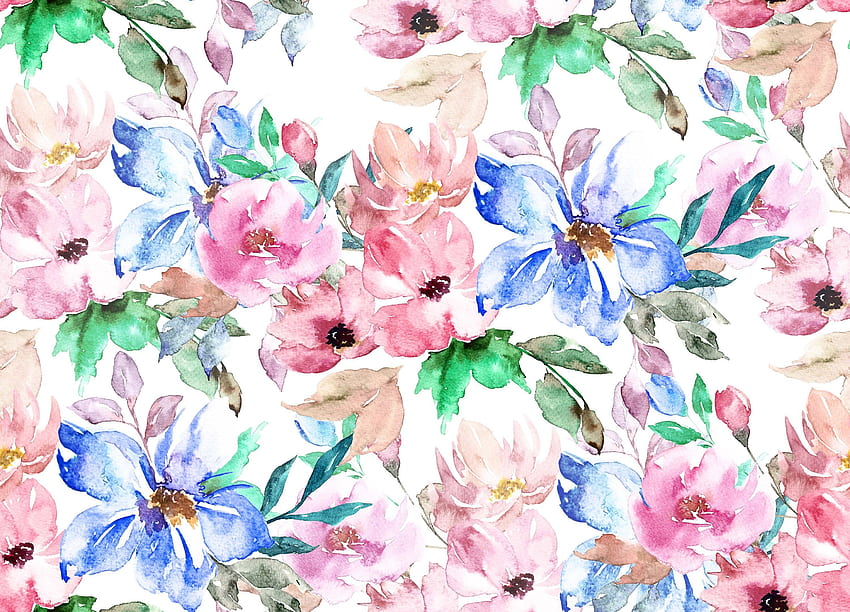 Removable Mural Peel & Stick Nursery Watercolor Pi – uniqstiq, Watercolor Pink Flower Wallpaper HD