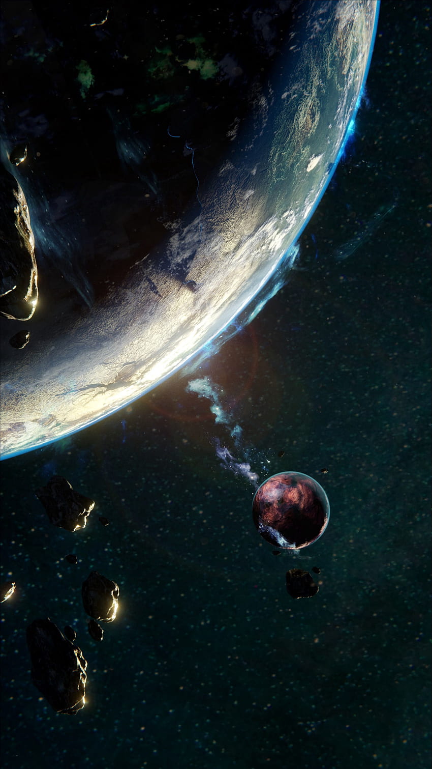 Universe, Planet, Satellite, Asteroid HD phone wallpaper