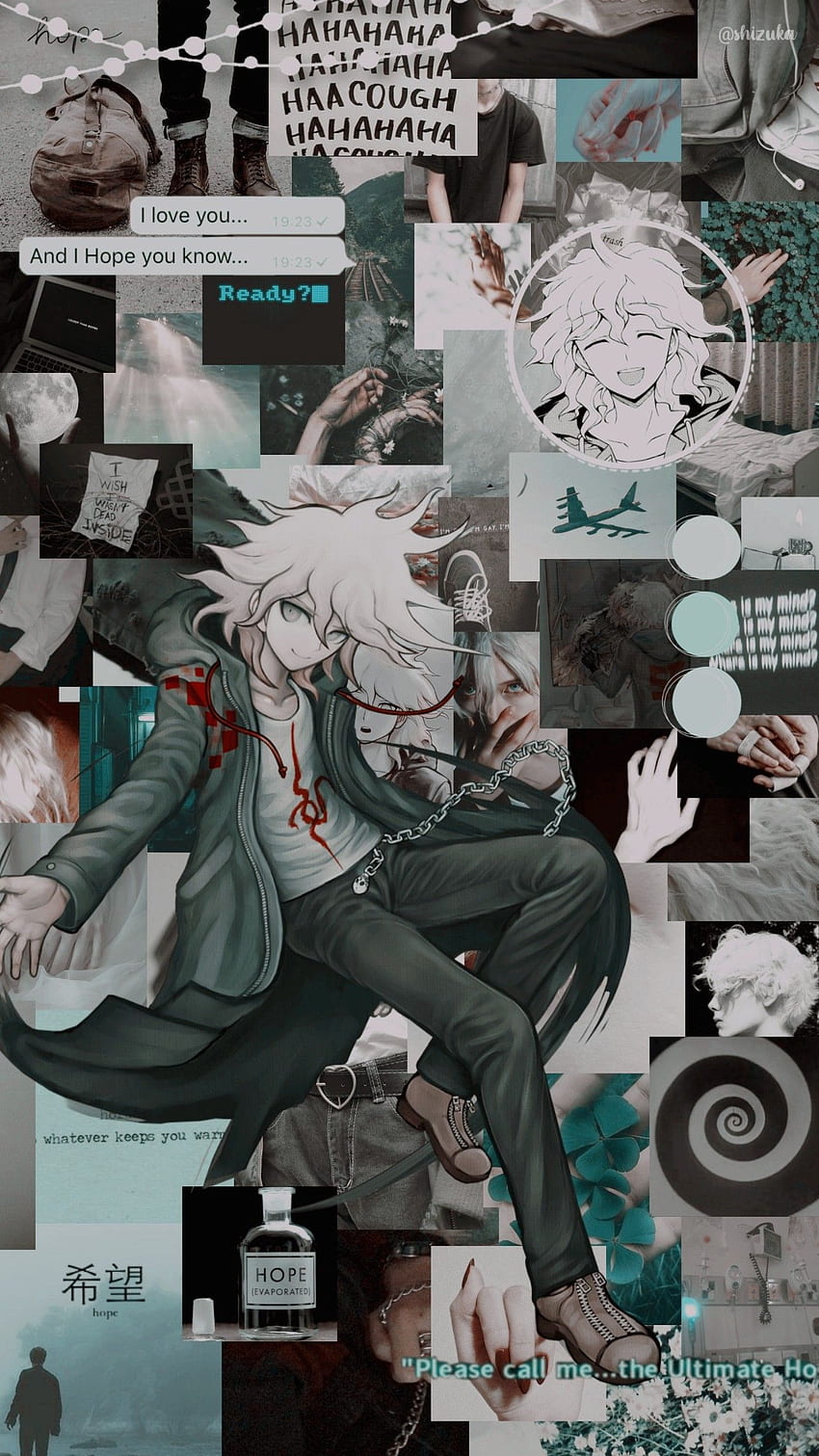 Nagito Komaeda Phone Wallpaper  Хиппи обои Милые обои Рисунок носа