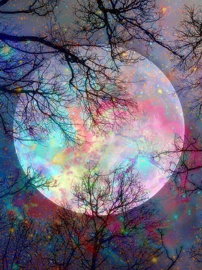 Esa creación de fantasía mágica. una luna invernal de ópalo, Super Cool Opal fondo de pantalla del teléfono