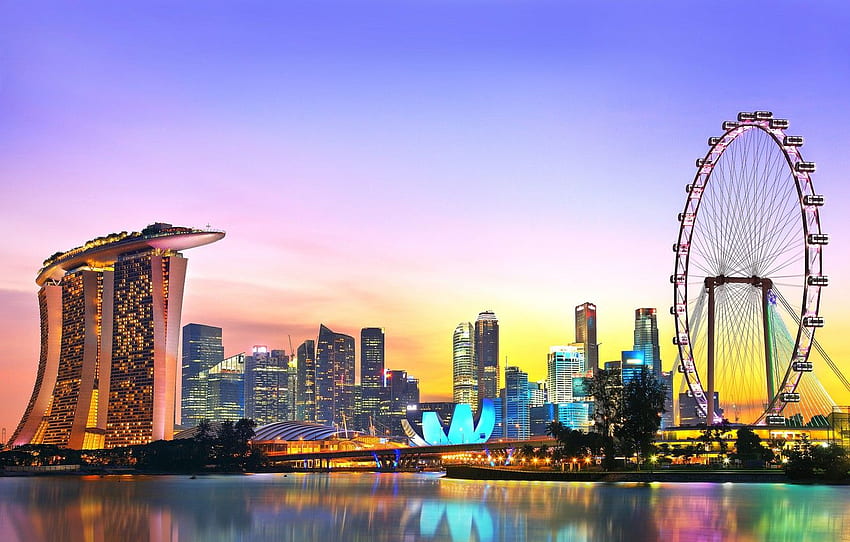 skyscrapers, attraction, Singapore, the hotel, megapolis, Singapore, Marina Bay Sands for , section город HD wallpaper