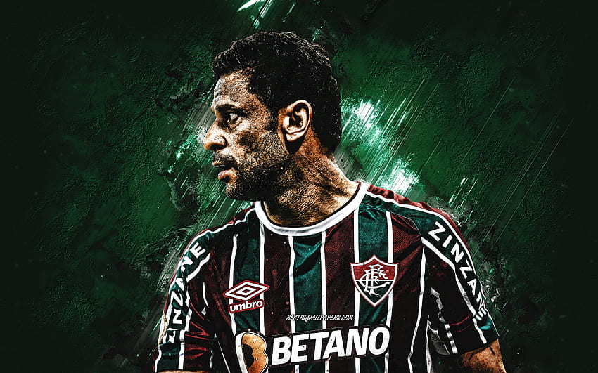 Fred, Fluminense, Brazilian Footballer, Portrait, Green Stone Background, Serie A, Brazil, Football, Frederico Chaves Guedes HD wallpaper