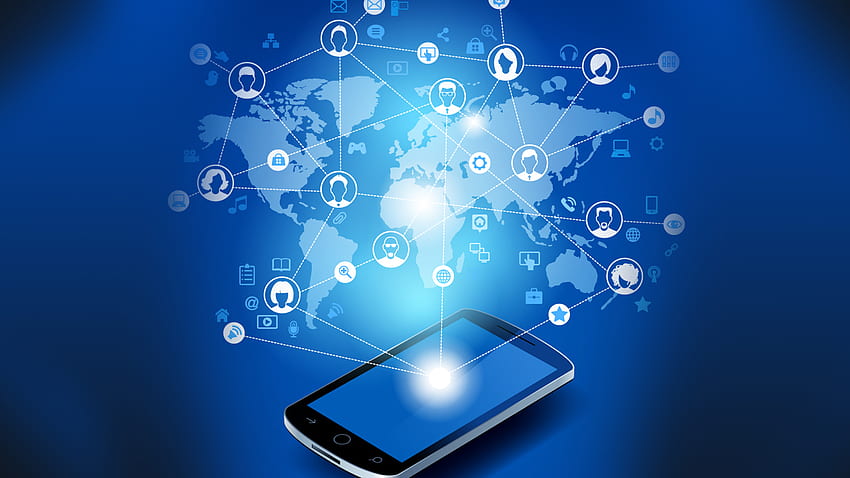 telecom , blue, gadget, technology, smartphone, electronic device HD wallpaper