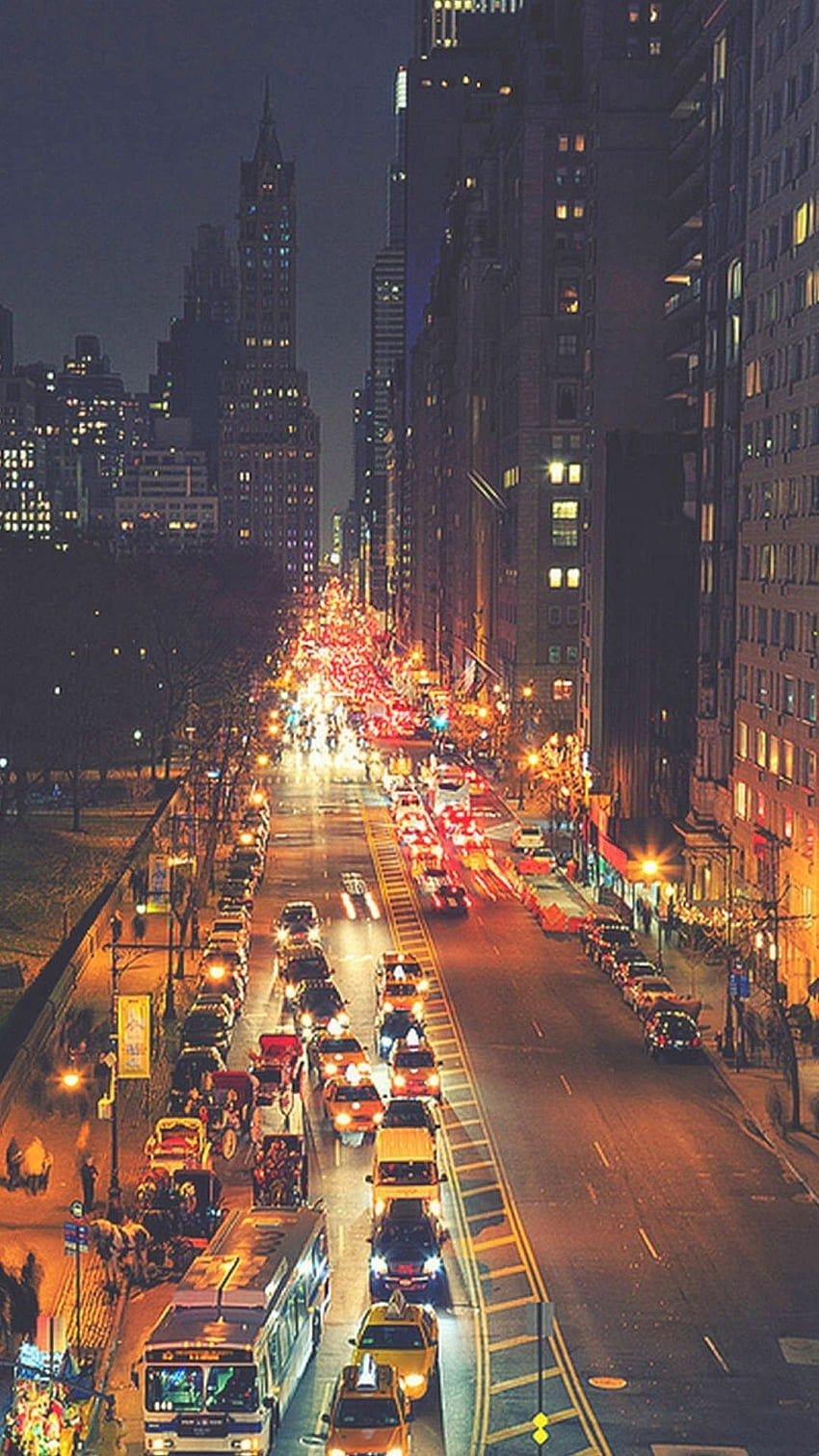 desktop wallpaper busy new york street night traffic iphone plus christmas new york