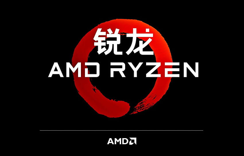vermelho, fundo, logotipo, AMD, escuro, Milho, Ryazan, Ryzen, Ryzen 5 papel de parede HD