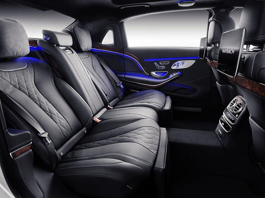 Black Car Seats, Mercedes Maybach S Class, 2018 Cars, Car Interior HD wallpaper