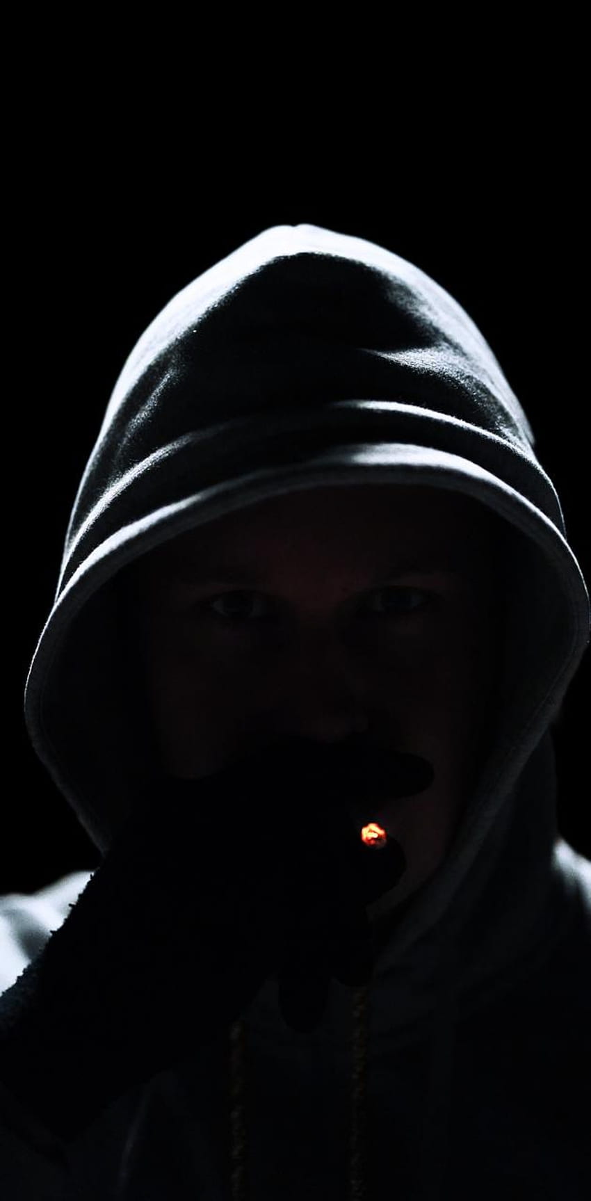 Dark Hoodie Smoking, Black Hoodie HD phone wallpaper