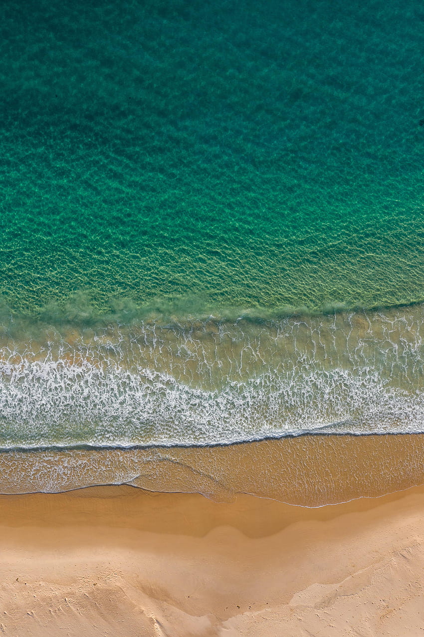 Nature, Water, Sea, Beach, View From Above, Surf, Wave HD phone wallpaper