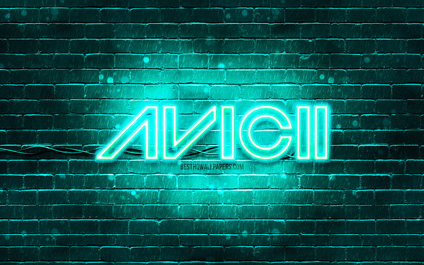 Logo pirus Avicii, , superstar, DJ Swedia, brickwall pirus, logo Avicii, Tim Bergling, Avicii, bintang musik, logo neon Avicii Wallpaper HD
