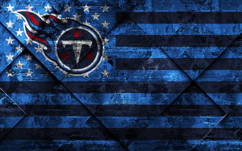 Tennessee Titans, , American football club, grunge art, grunge texture, American flag, NFL, Nashville, Tennessee, USA, National Football League, USA flag, American football for with resolution . High Quality HD wallpaper