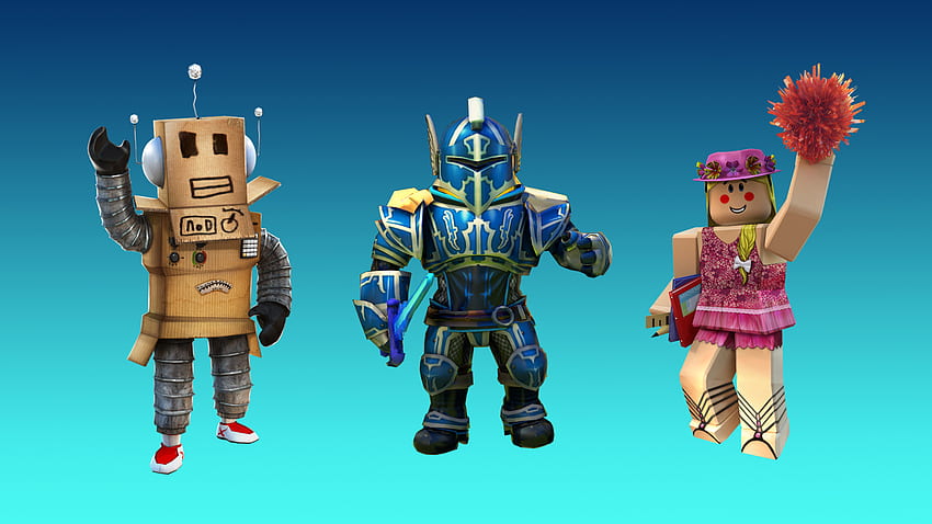 Personagens do Roblox em jogos de fundo azul. , Jogo Roblox papel de parede HD