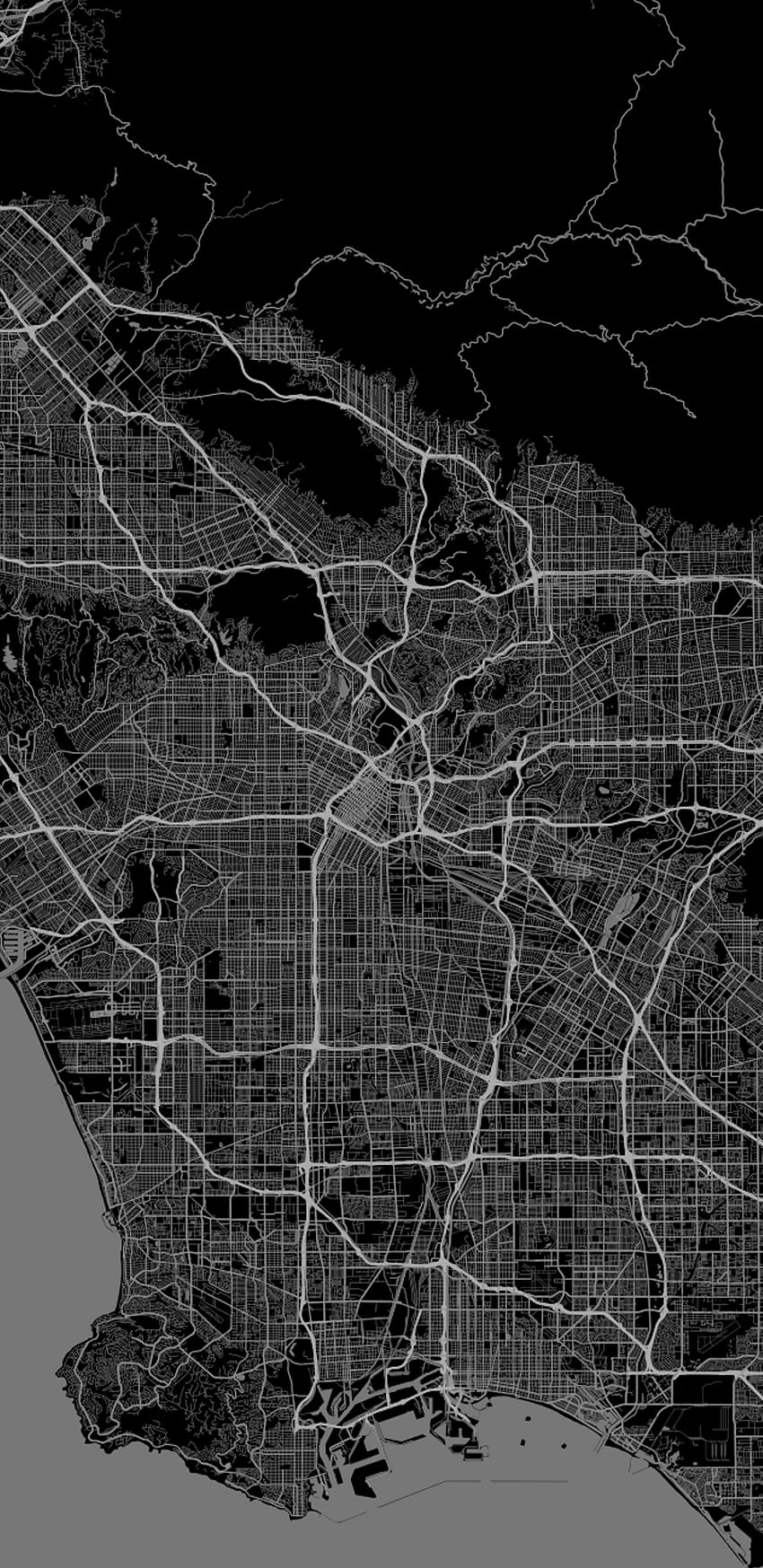 로스앤젤레스 지도 휴대폰 : LosAngeles, GTA V Map HD 전화 배경 화면
