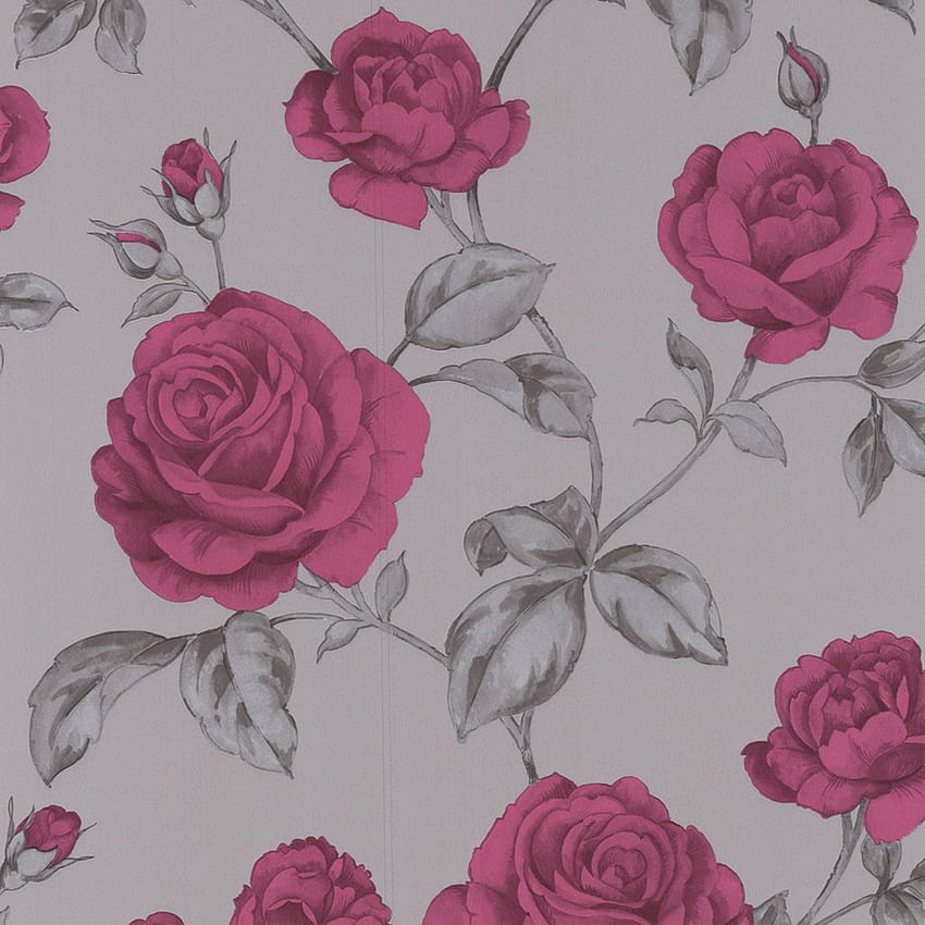 Graham & Brown Contessa floreale grigio e rosa . Dipartimenti. Fai da te in B&Q Sfondo del telefono HD