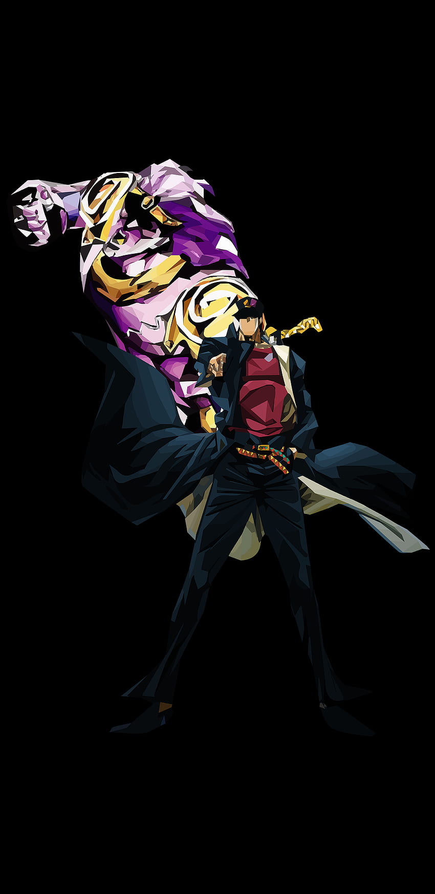 Zack Chua - Jotaro Kujo & Star Platinum - Low Polygon Wallpaper