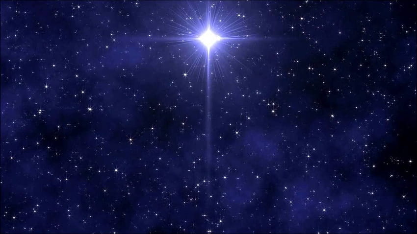Betlejemska gwiazda o północy Wyczyść pętlę wideo w tle dla Kościoła Dereniowego C. Tło gwiazdy, gwiazda betlejemska, tło wideo Tapeta HD